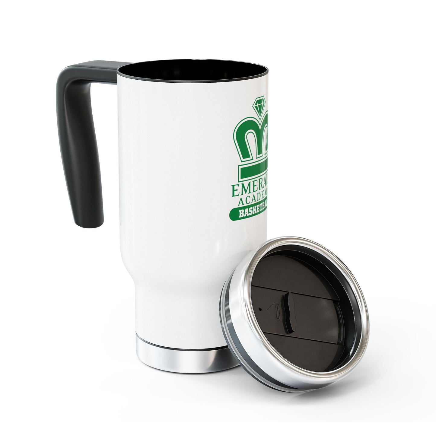 EA Basketball Stainless Steel Travel Mug with Handle, 14oz