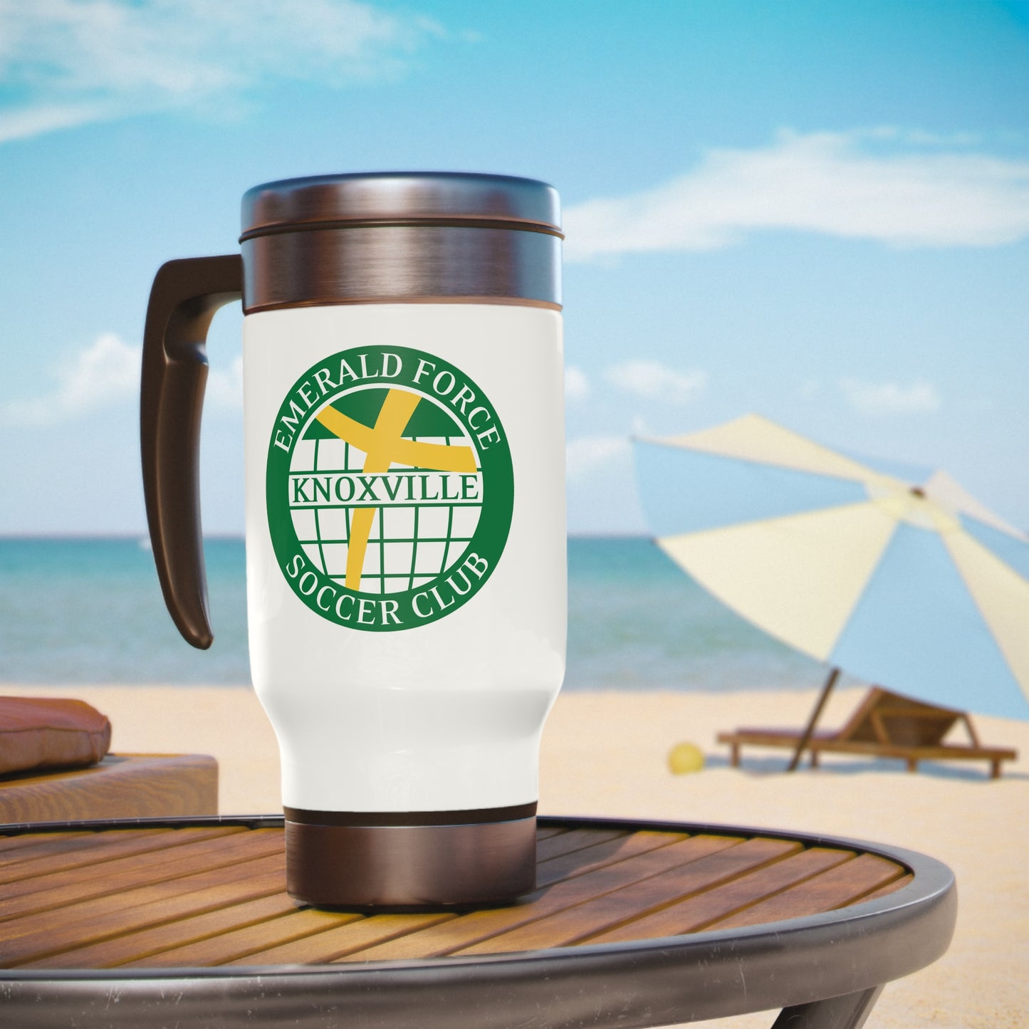 Emerald Force SC Stainless Steel Travel Mug with Handle, 14oz