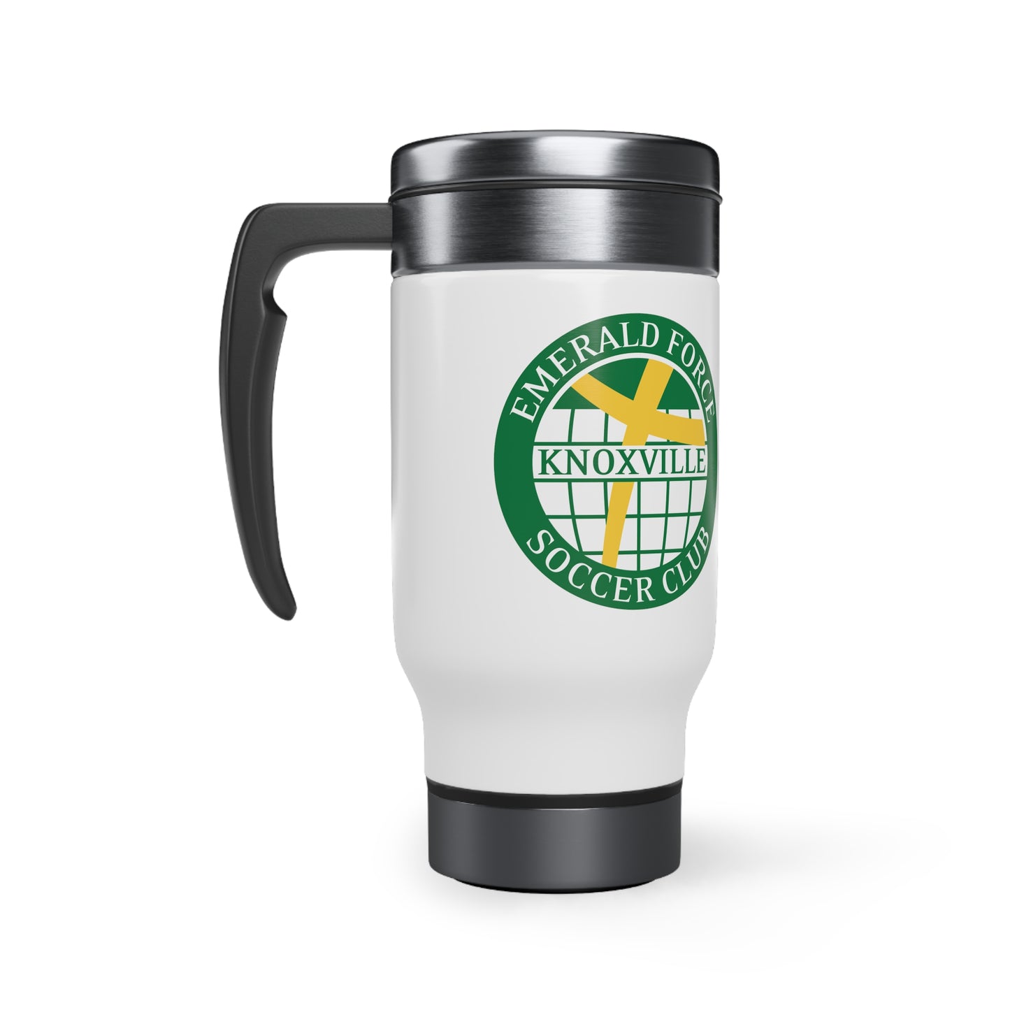 Emerald Force SC Stainless Steel Travel Mug with Handle, 14oz (Employee)